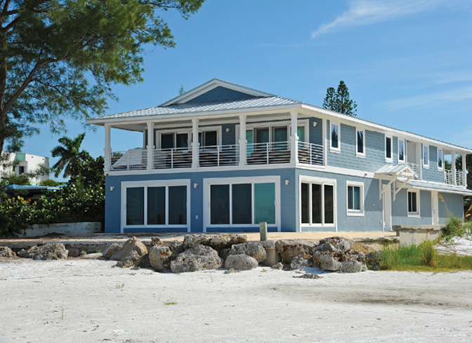 beach front home with turtle glass