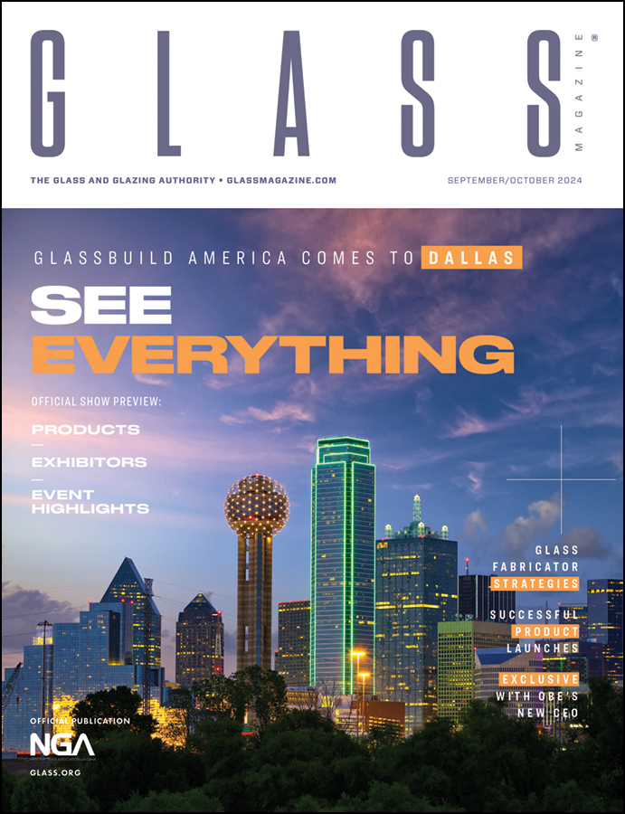 read about glassbuild america 2024, september 30 through october 2 in dallas in the september october issue of glass magazine