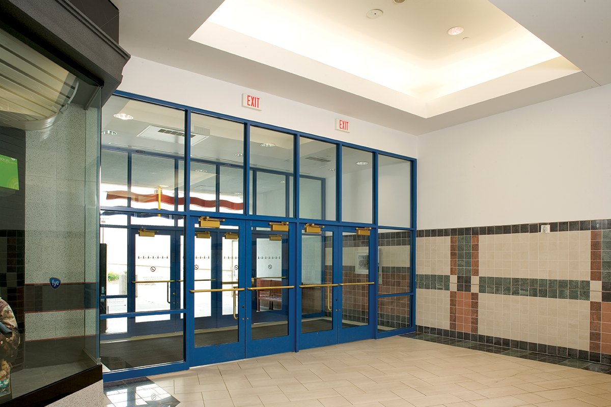 glass and metal entrance system