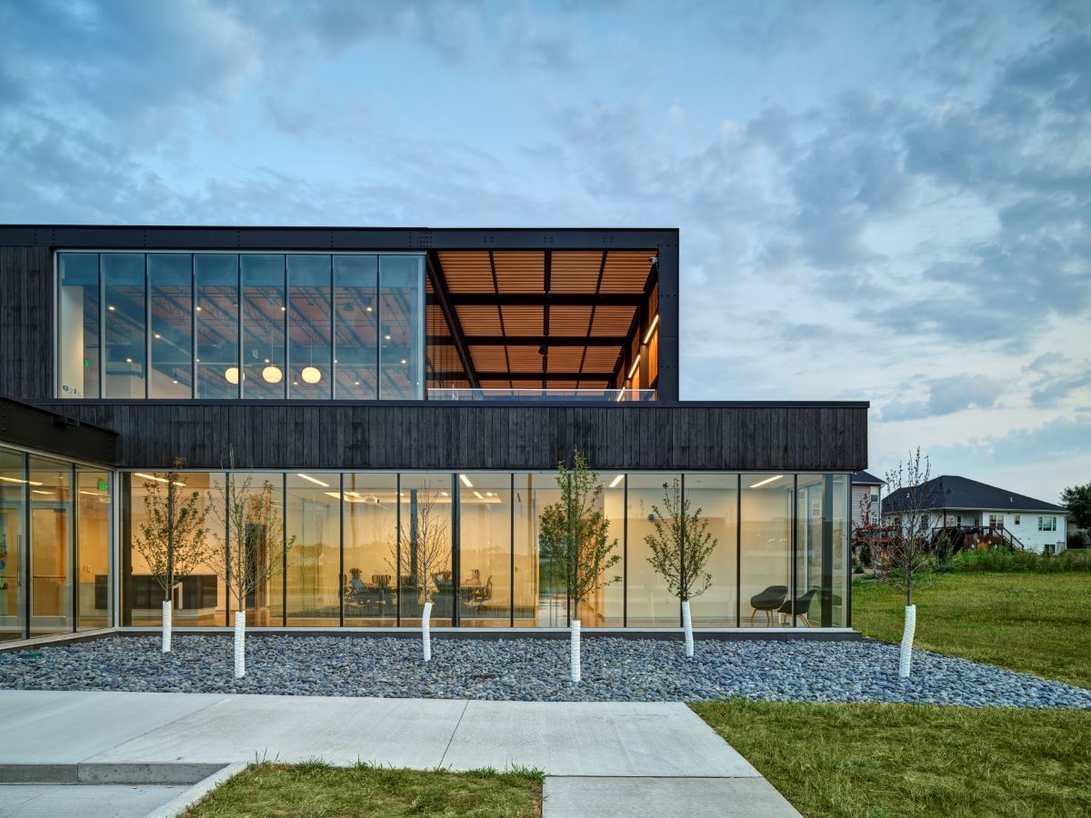 fire station with low-emissivity glass