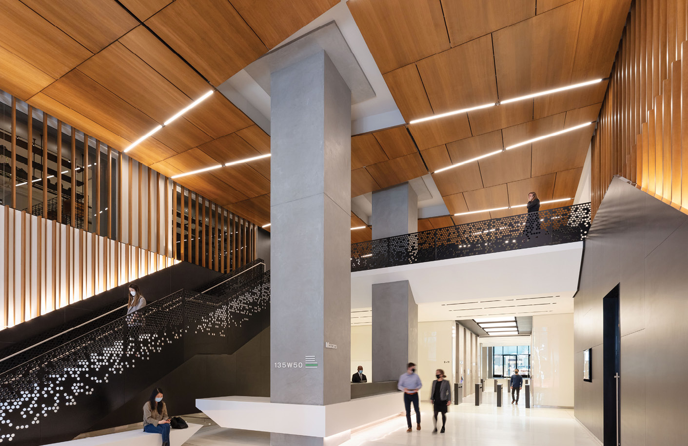 office building with glass stairs