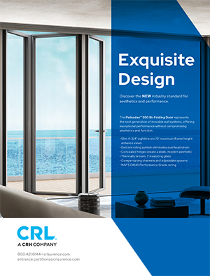CRL advertisement, glass door