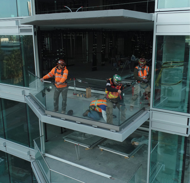 installation of glass railing