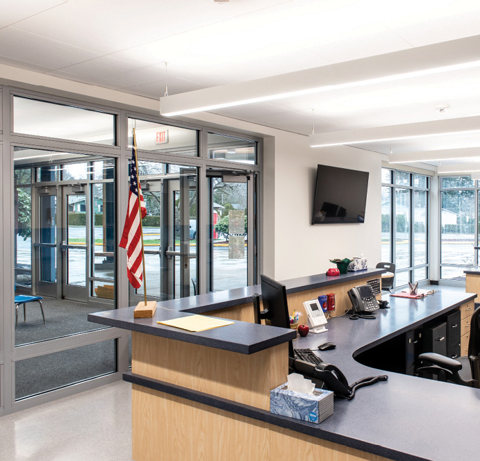 school office with security glazing