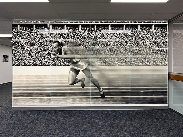 Jesse Owens mural at Bendheim HQ