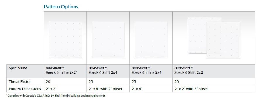 pattern options for bird glass